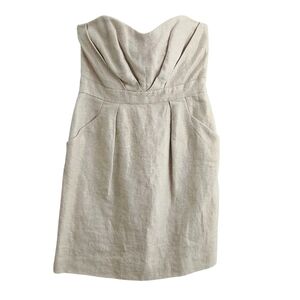 Shoshanna Strapless Linen Cocktail Dress Sz 6